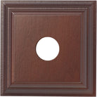 Tradco single switch and socket wood blocks with a classic profile, featuring natural wood finish and traditional design.