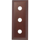 Tradco triple switch and socket wood blocks with classic profile, showcasing natural wood finish and traditional design.