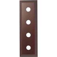 Tradco Quad switch and socket wood blocks in classic profile, featuring natural wood finish and detailed craftsmanship.