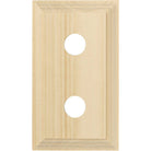 Tradco double switch and socket wood blocks with classic profile, featuring natural wood finish and traditional design.