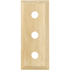Tradco triple switch and socket wood blocks with a classic profile, showing polished wood finish and detailed craftsmanship.