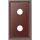 Tradco double switch and socket wood blocks with traditional profile, featuring natural wood finish and classic design for vintage-style interiors.