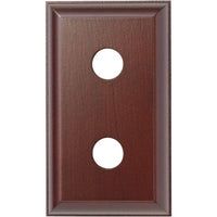 Tradco double switch and socket wood blocks with traditional profile, featuring natural wood finish and classic design for vintage-style interiors.
