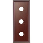 Traditional profile Tradco treble switch and socket wood blocks, showcasing classic design and natural wood finish.
