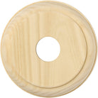 Tradco round single switch and socket wood blocks with traditional profile, featuring warm wood finish and classic design.