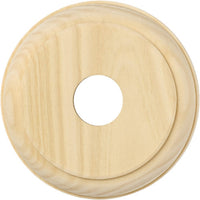 Tradco round single switch and socket wood blocks with traditional profile, featuring warm wood finish and classic design.