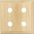 Tradco quad switch and socket wood blocks in traditional profile, showcasing classic wood finish and design details.