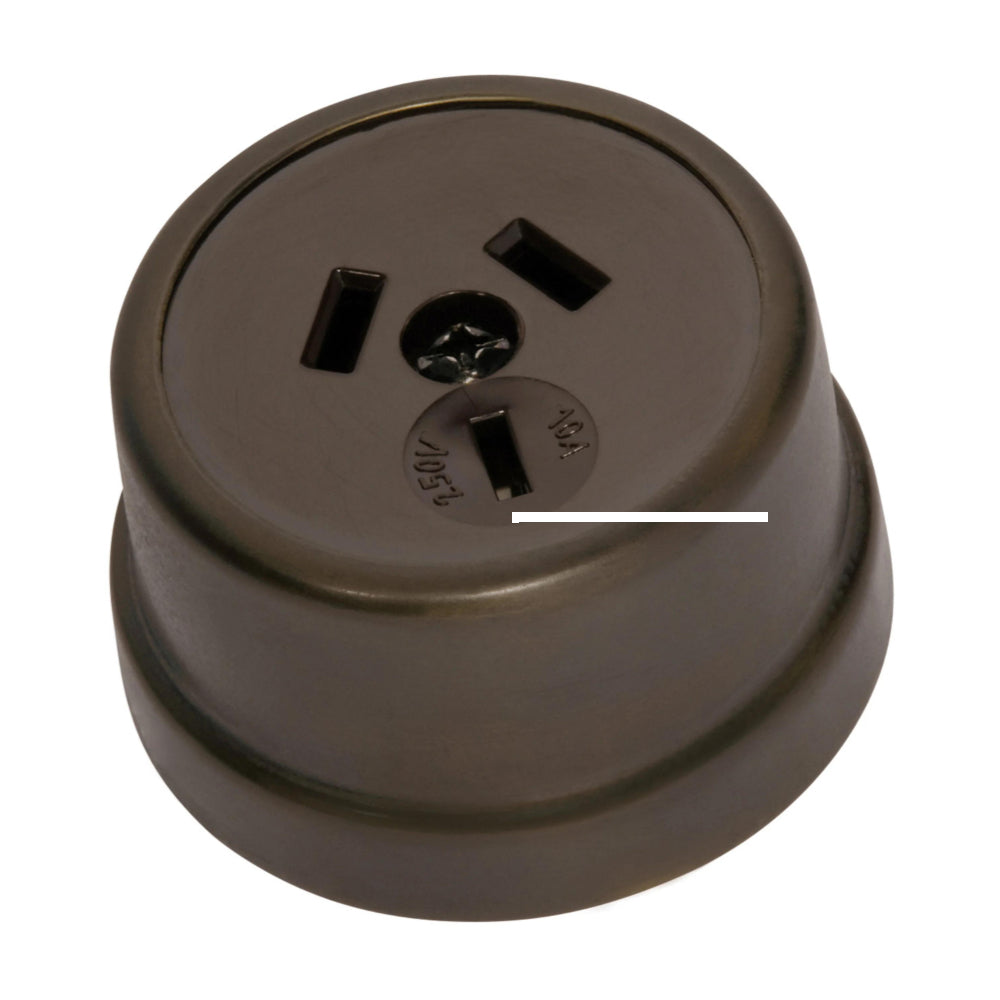 Socket Traditional Brown Mechanism Antique Brass D50xP30mm in Antique Brass