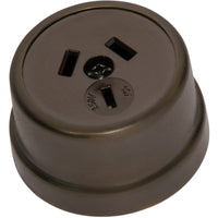 Socket Traditional Brown Mechanism Antique Brass D50xP30mm in Antique Brass