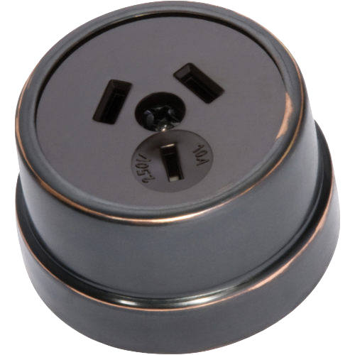 Socket Traditional Brown Mechanism Antique Copper D50xP30mm in Antique Copper