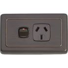 Socket Flat Plate Rocker Single Brown Antique Copper H72xW115mm in Antique Copper
