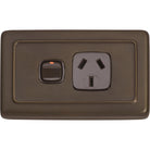 Socket Flat Plate Rocker Single Brown Antique Brass H72xW115mm in Antique Brass