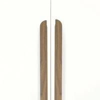 Momo Sydney timber cabinet pull handle in brushed nickel finish, showcasing sleek, modern design for kitchen or furniture drawers