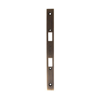Momo mortice lock forend plate with privacy thumb turn for door security and locking mechanism.