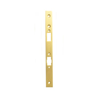 MOMO ROLLER MORTICE LOCK FOREND PLATE FOR USE WITH EURO CYLINDER BRUSHED SATIN BRASS in Brushed Satin Brass