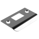 70mm D-shaped strike plate by Style Finish Doorware, showing a polished metal strike with D-shaped hole for door latch.