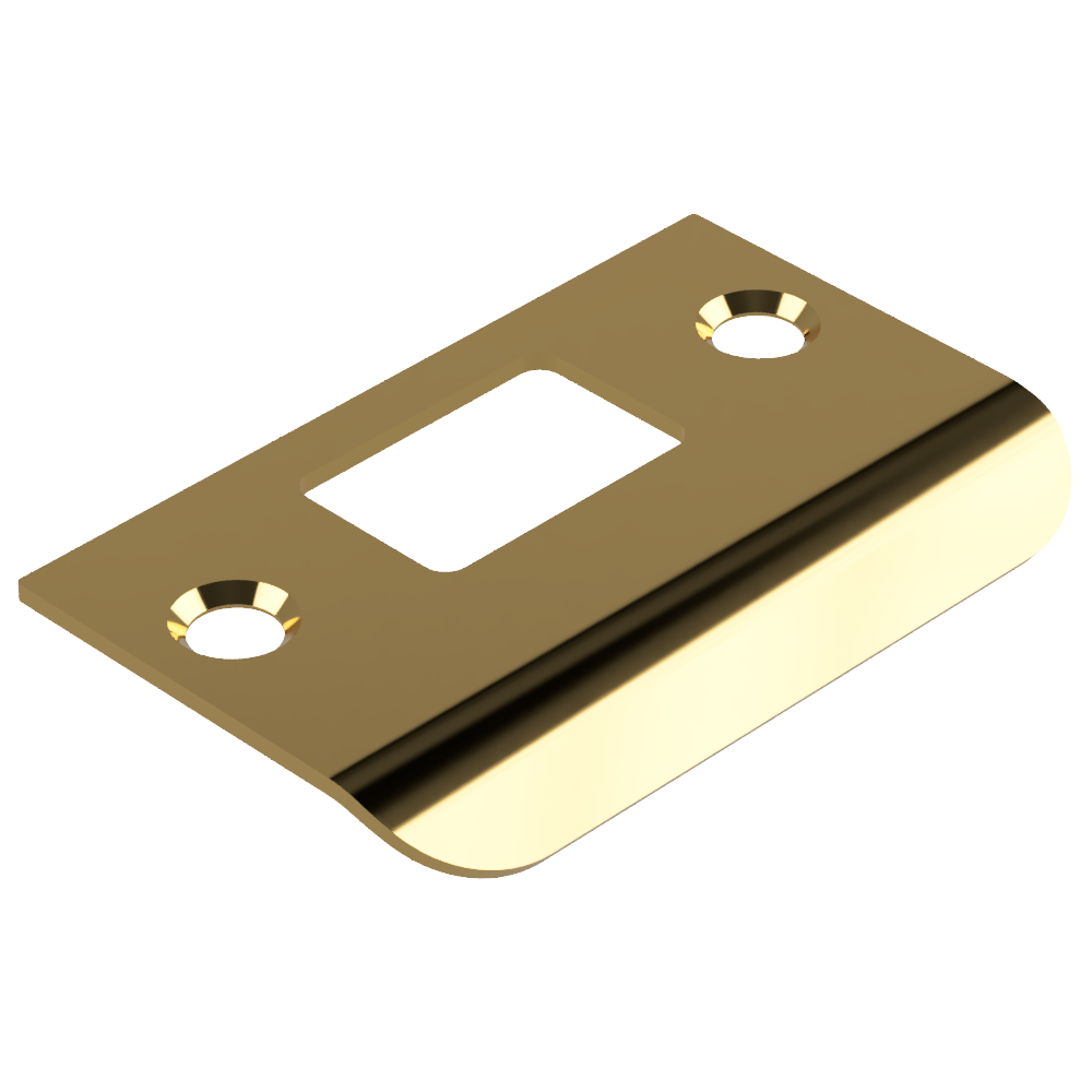 70mm D-shaped strike plate from Style Finish Doorware, showcasing durable metal construction and precise fit for door hardware.