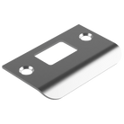 70mm D-shaped strike plate by Style Finish Doorware, showing the metal strike with D-shaped opening for door latch security.