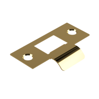 Standard Latch Strike - 20mm (46mm O/A) to suit Tubular Latch in Satin Brass Unlaquered