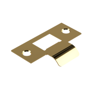 Extended Latch Strike - 25mm (51mm O/A) to suit Tubular Latch in Satin Brass Unlaquered