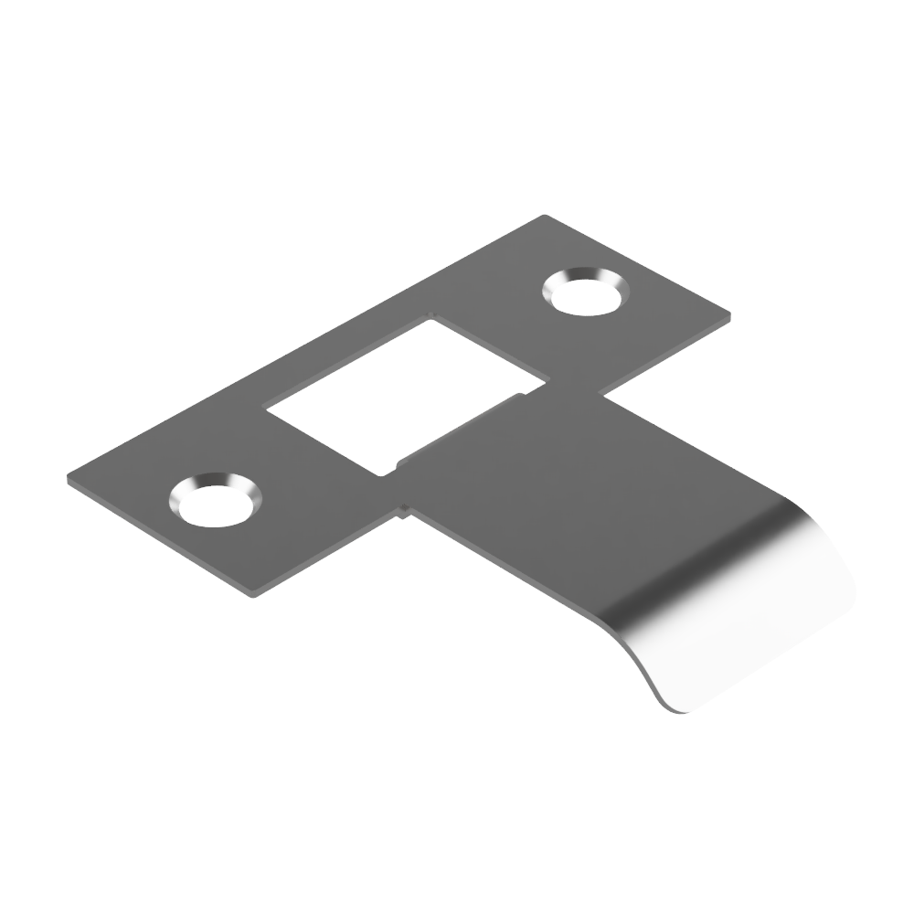Extended latch strike plate by Style Finish Doorware, 040mm size, showing the metal strike plate with mounting holes for doors.