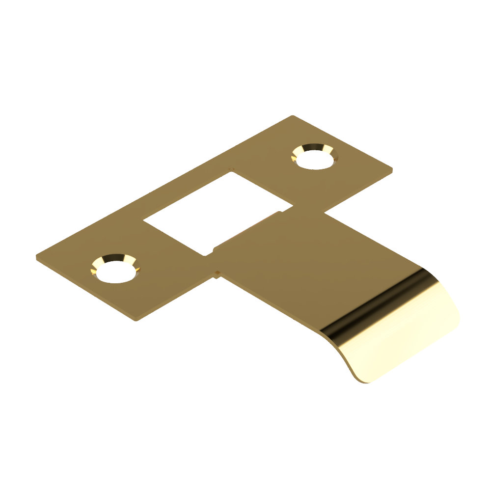 Extended latch strike plate in 040mm size by Style Finish Doorware, showing a metal latch plate with a matte black finish.