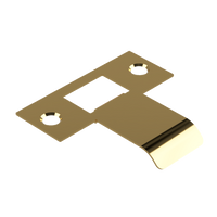 Extended latch strike plate in 040mm size by Style Finish Doorware, showing a metal latch plate with a matte black finish.
