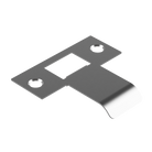 Extended latch strike plate by Style Finish Doorware, 040mm size, mounted on door frame with screws visible.