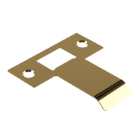 Extended Latch Strike - 50mm (76mm O/A) to suit Tubular Latch in Satin Brass Unlaquered