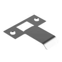 Extended Latch Strike - 50mm (76mm O/A) to suit Tubular Latch in Satin Chrome
