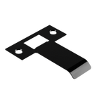 Extended latch strike plate from Style Finish Doorware, 60mm size, in black finish, showing the durable metal construction.