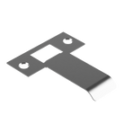 Extended latch strike plate 060mm by Style Finish Doorware, showing a metallic strike plate with screw holes for door installation.