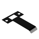 Black extended latch strike plate from Style Finish Doorware, 080mm size, designed for enhanced door security and durability.
