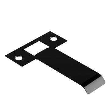 Extended Latch Strike - 80mm (106mm O/A) to suit Tubular Latch in Black Teflon