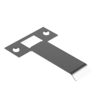 Extended latch strike plate by Style Finish Doorware, 080mm length, showing polished nickel finish and installation details.