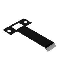 Extended Latch Strike - 100mm (126mm O/A) to suit Tubular Latch in Black Teflon