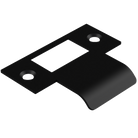 Black extended AUS mortice lock strike plate by Style Finish Doorware, 030mm length, metal installation hardware for secure door locking.