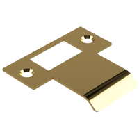 Extended T Shaped Strike - 40mm (66mm O/A) to suit AUS Mortice Locks in Polished Brass Unlacquered