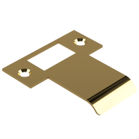 Extended T Shaped Strike - 50mm (76mm O/A) to suit AUS Mortice Locks in Polished Brass Unlacquered