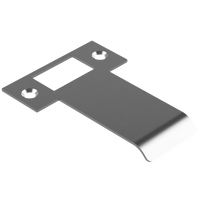 Extended AUS mortice lock strike plate by Style Finish Doorware, 070mm size, metal construction, installed on door frame.