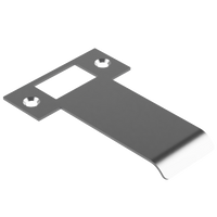 Extended AUS mortice lock strike plate by Style Finish Doorware, 80mm size, visible in polished nickel finish.
