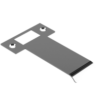Extended AUS mortice lock strike plate by Style Finish Doorware, 090mm length, durable metal with polished finish