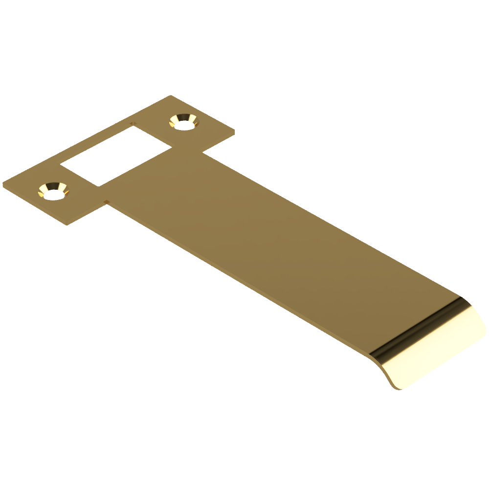 Extended T Shaped Strike - 120mm (126mm O/A) to suit AUS Mortice Locks in Polished Brass Unlacquered