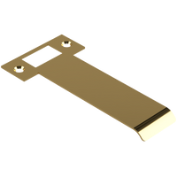 Extended T Shaped Strike - 120mm (126mm O/A) to suit AUS Mortice Locks in Polished Brass Unlacquered