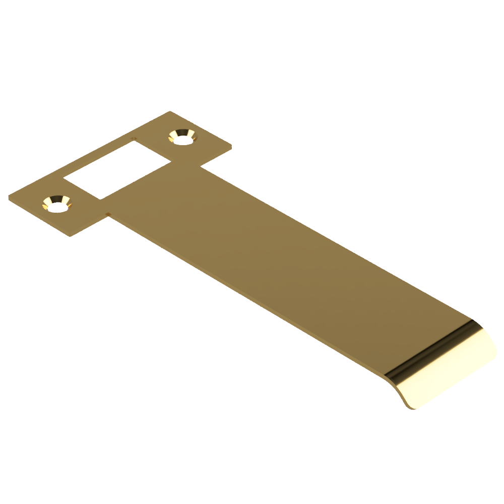 Extended AUS mortice lock strike plate by Style Finish Doorware, 130mm length, sturdy metal construction for door security.