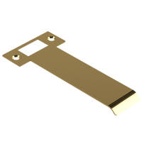 Extended AUS mortice lock strike plate by Style Finish Doorware, 130mm length, sturdy metal construction for door security.