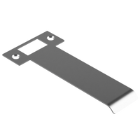 Extended AUS mortice lock strike plate by Style Finish Doorware, 130mm length, metal with screw holes for secure door fastening.