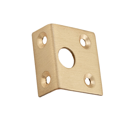 Right Angle Keeper Satin Brass Bolt 7.5mm in Satin Brass