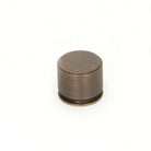 Momo SUSSEX cabinet knob in brushed nickel finish with rounded design, mounted on a wooden cabinet door.