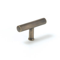 Momo STRANO Cabinet T-Pull handle in brushed antique bronze finish, featuring modern T-shaped design for kitchen or furniture cabinetry.